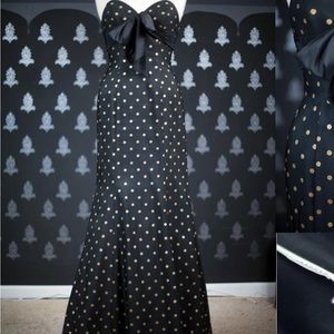 Jovani Black and Gold Polka Dot gown